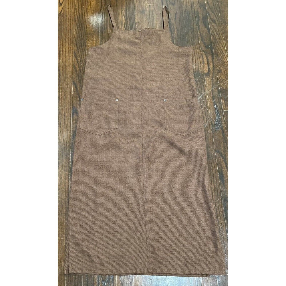 D.P.S. Petite Jumper Shift Dress Women's M Spaghetti Straps Pockets Brown Boho